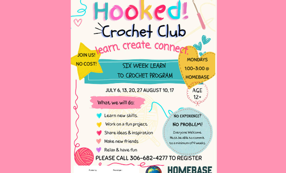 Hooked Crochet Club Mondays during summer by HOmebase
