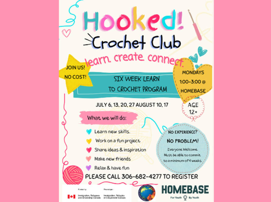 Hooked Crochet Club Mondays during summer by HOmebase