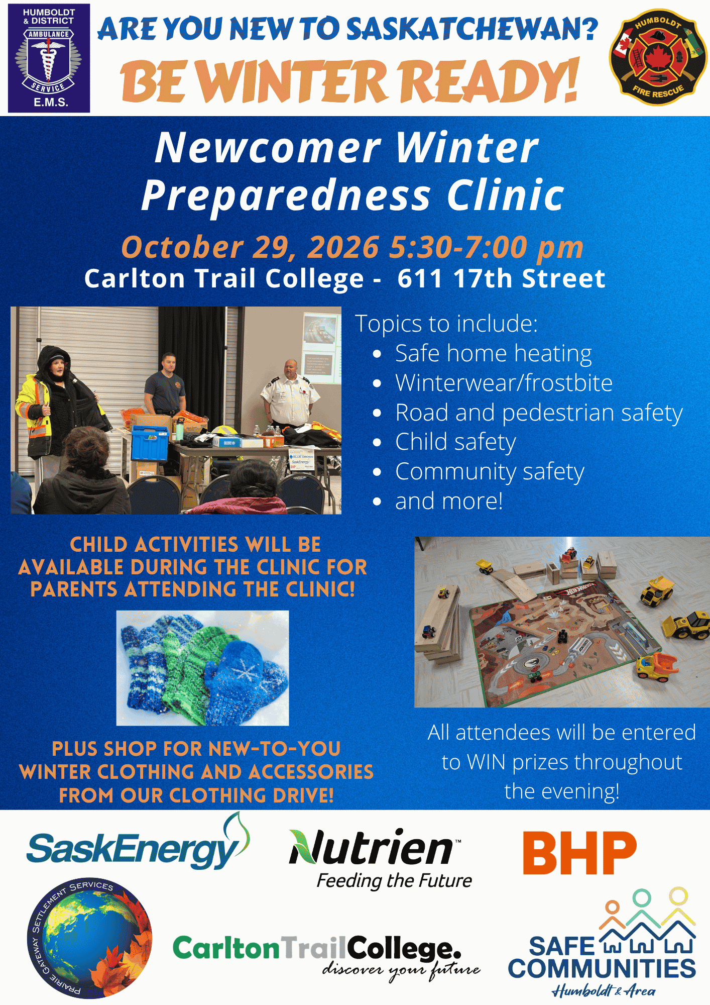Newcomer Winter Preparedness Clinic Poster - October 29th, 2026